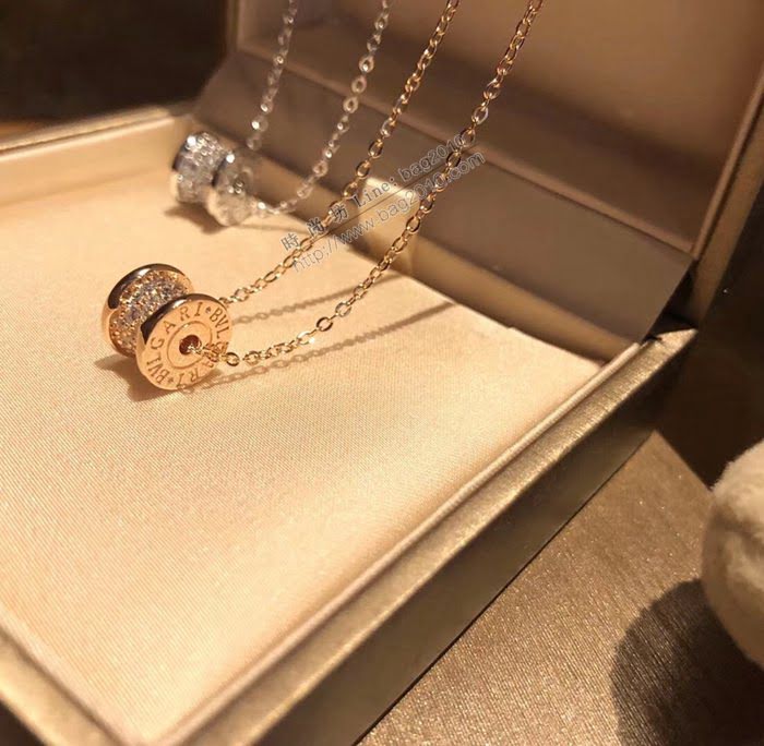 Bvlgari飾品 寶格麗富婆項鏈 寶格麗專櫃同步小號實心小蠻腰滿鑽  zgbq3253